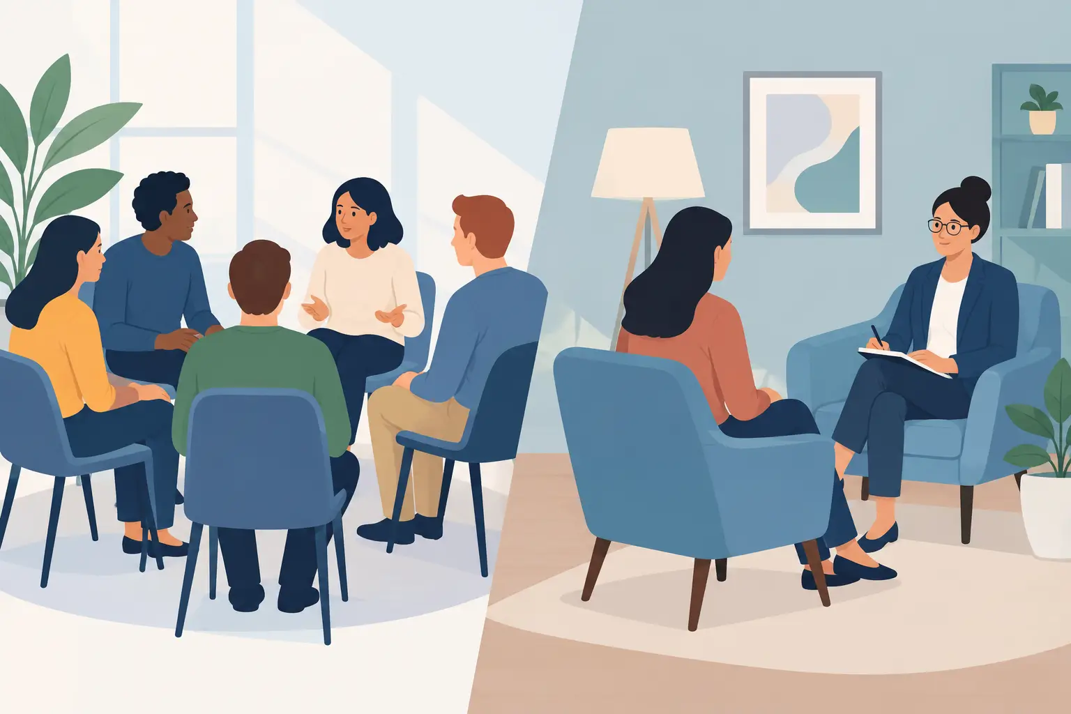 Group Support Versus Individual Therapy Options